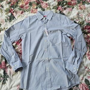 IZOD Slim Fit Blue Striped Button Up Shirt S